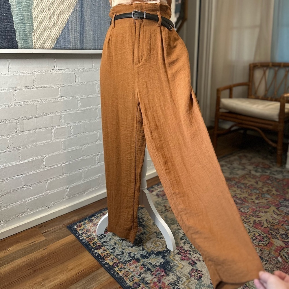 A New Day Brown Paperbag Waist Pants - Picture 4 of 14